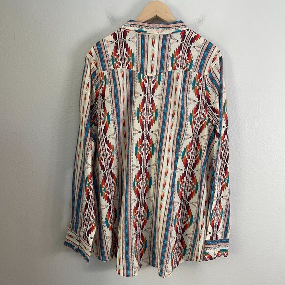 Back In The Saddle Womens Plus 3X Western Pearl Snap Shirt Aztec Cowgirl Rodeo - Picture 6 of 8